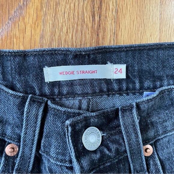 Levi’s Black Wash wedgie straight button fly jeans 24 - Picture 5 of 9